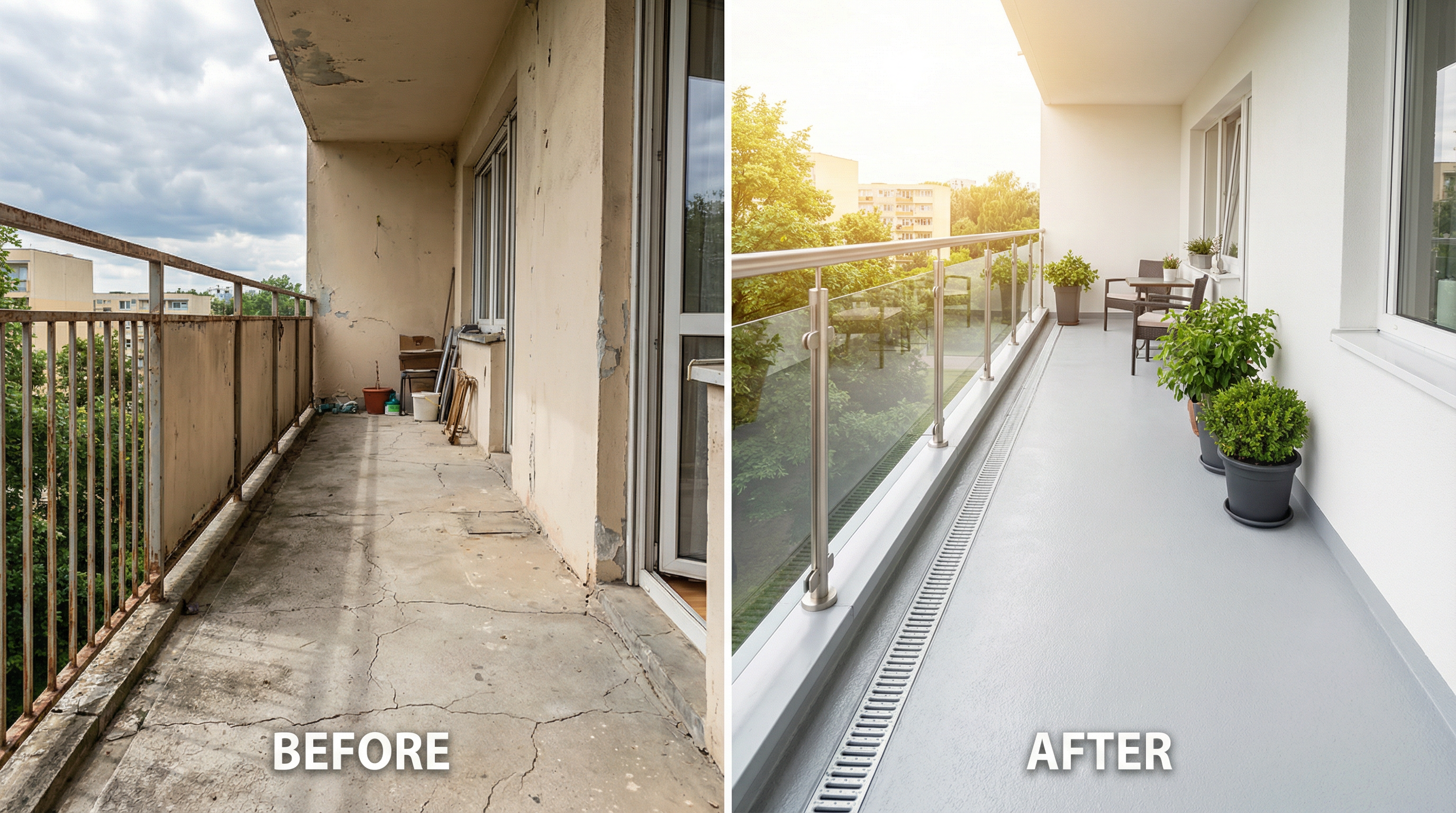 Balkon nach der Sanierung